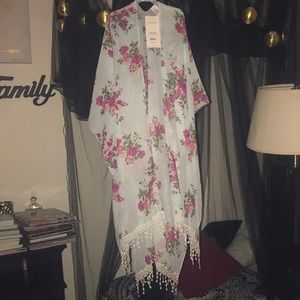 Full length Floral sheer cover up